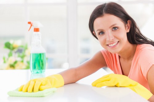 Professional oven cleaner in Shoreditch deep cleaning a kitchen appliance