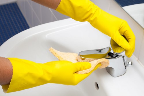 Cleaning professional reviewing a service concern